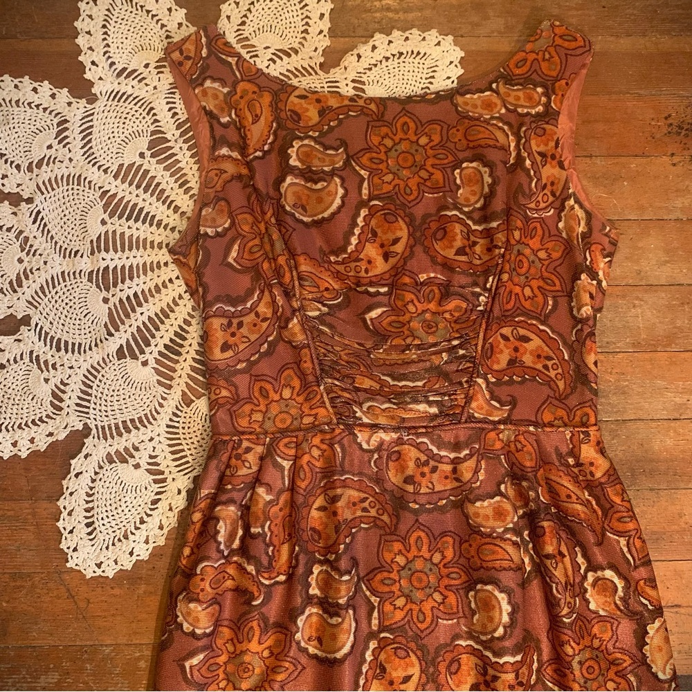 🍂60s Metallic Paisley Dress🍂